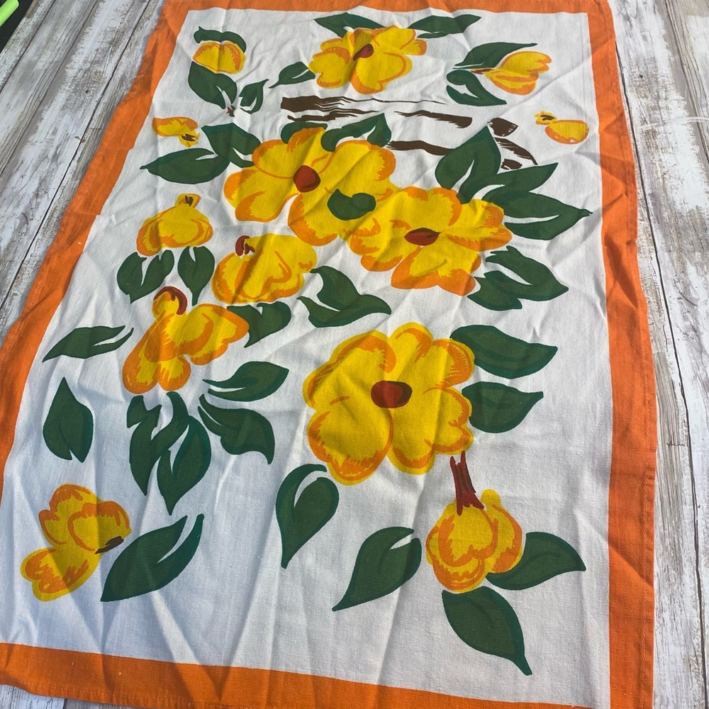 Vintage Style Colorful Tea Towels - Set of 3 100% Cotton Retro Kitchen Linens - Picture 7 of 13